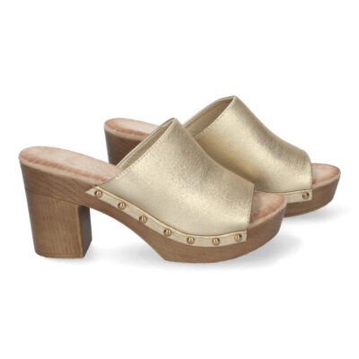 Zueco de Tacon Alto para Mujer, Comodo, Material de Imitacion a Madera - Imagen 5