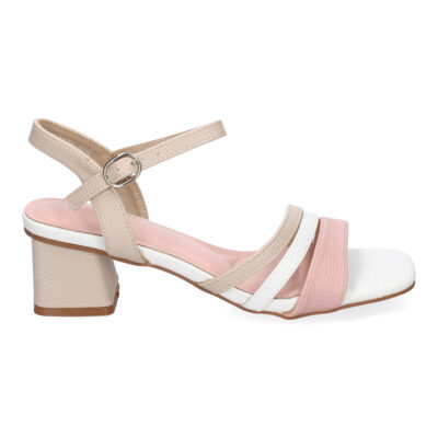 Sandalia de Tacon para Mujer, Comoda y Elegante, Diseño con Triple Tira en la Pala - Imagen 2