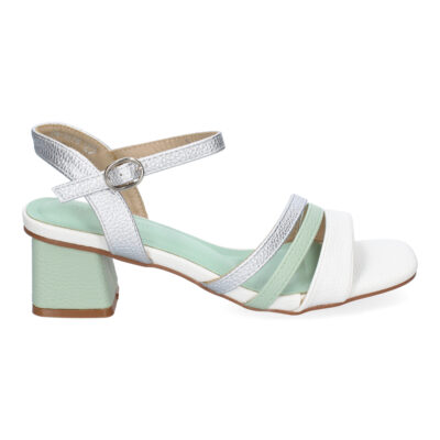 Sandalia de Tacon para Mujer, Comoda y Elegante, Diseño con Triple Tira en la Pala - Imagen 2