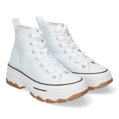 Zapatilla Abotinada de Plataforma para Mujer, Comoda, Estilo Bamba
