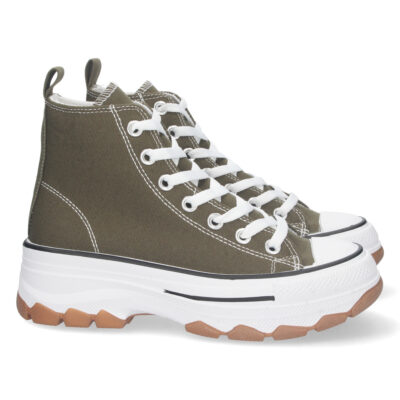 Zapatilla Abotinada de Lona con Cordones