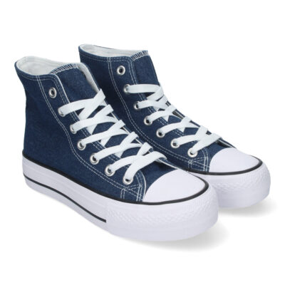 Zapatilla Abotinada de Mujer, Comoda, con Material de Lona
