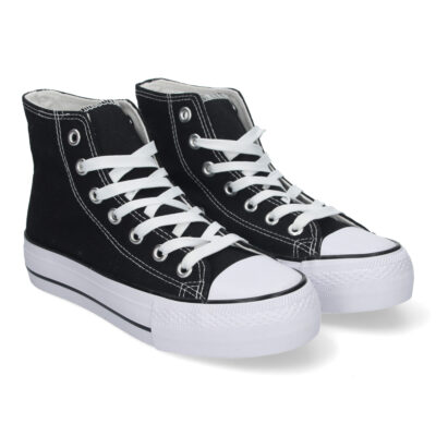 Zapatilla Abotinada de Mujer, Comoda, con Material de Lona
