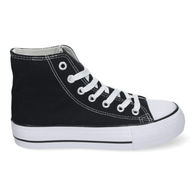 Zapatilla Abotinada de Mujer, Comoda, con Material de Lona - Imagen 2
