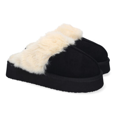 Zapatilla de casa estilo australiano, calidas, forradas de pelo, de plataforma