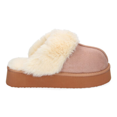 Zapatilla de casa estilo australiano, calidas, forradas de pelo, de plataforma - Imagen 2
