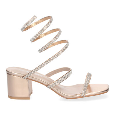 Sandalias de Mujer con Tacón Ancho y Adornos Brillantes - Imagen 2