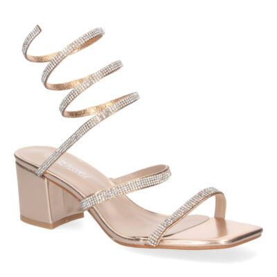 Sandalias de Mujer con Tacón Ancho y Adornos Brillantes - Imagen 4