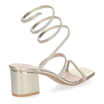 Sandalias de Mujer con Tacón Ancho y Adornos Brillantes - Imagen 3