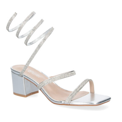 Sandalias de Mujer con Tacón Ancho y Adornos Brillantes - Imagen 4
