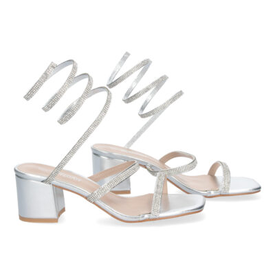 Sandalias de Mujer con Tacón Ancho y Adornos Brillantes - Imagen 5