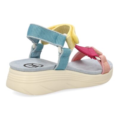 Sandalia plana de mujer, diseño comodo con cierre de velcro, estilo elegante con tiras cruzadas - Imagen 5