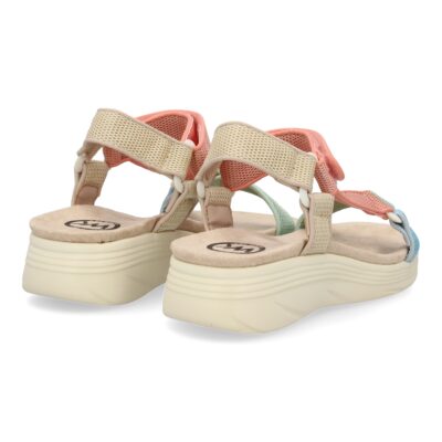 Sandalia plana de mujer, diseño comodo con cierre de velcro, estilo elegante con tiras cruzadas - Imagen 5