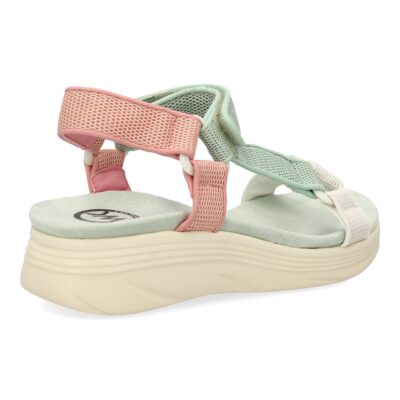 Sandalia plana de mujer, diseño comodo con cierre de velcro, estilo elegante con tiras cruzadas - Imagen 4