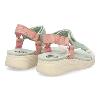 Sandalia plana de mujer, diseño comodo con cierre de velcro, estilo elegante con tiras cruzadas - Imagen 5