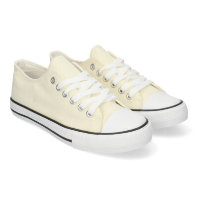 Zapatilla Plana de Lona con Cordones