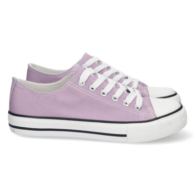 Zapatilla Plana de Lona con Cordones