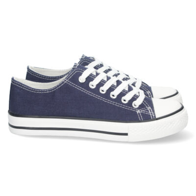 Zapatilla Plana de Lona con Cordones