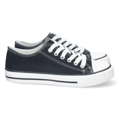 Zapatilla Plana de Lona con Cordones