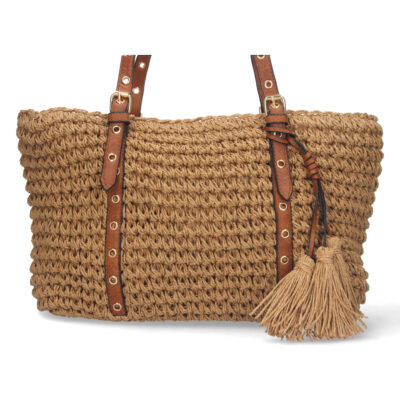 Bolso de Hombro Rafia y Cremallera - Imagen 3