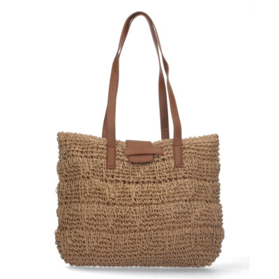 Bolso de Hombro Rafia y Cremallera