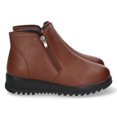 Botin Plano Estampado Liso y Cremallera