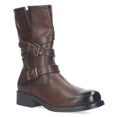 Bota motera lisa con cremallera. - Imagen 3