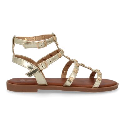 Sandalias planas de mujer, comodas y elegantes, diseño moderno con adornos de tachuelas - Imagen 2
