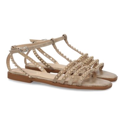 Sandalias planas de mujer, comodas y elegantes, diseño moderno con adornos brillantes