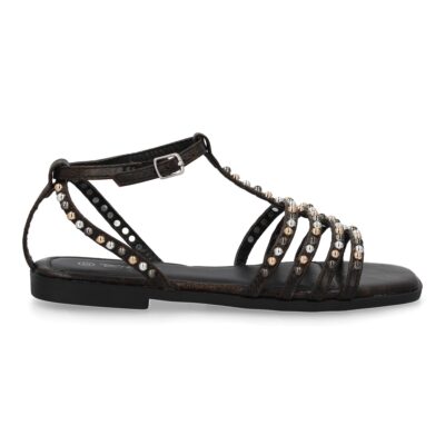 Sandalias planas de mujer, comodas y elegantes, diseño moderno con adornos brillantes - Imagen 2