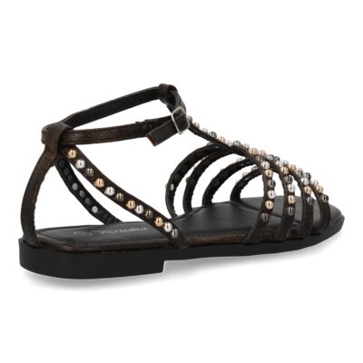 Sandalias planas de mujer, comodas y elegantes, diseño moderno con adornos brillantes - Imagen 4