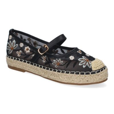 Bailarina Estilo Apargata con Yute para Mujer, Diseño Moderno Floral, Comodo y Elegante - Imagen 3