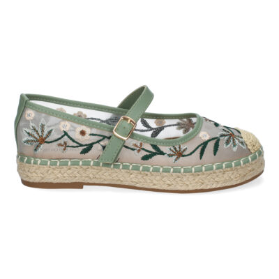 Bailarina Estilo Apargata con Yute para Mujer, Diseño Moderno Floral, Comodo y Elegante - Imagen 2