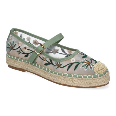 Bailarina Estilo Apargata con Yute para Mujer, Diseño Moderno Floral, Comodo y Elegante - Imagen 3
