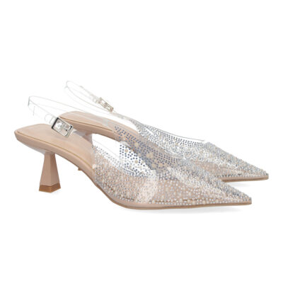 Zapato de Salón Transparente con Brillantes