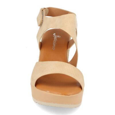 Sandalia Ankle Strap con Cuña de Yute y Cierre de Velcro - Imagen 3