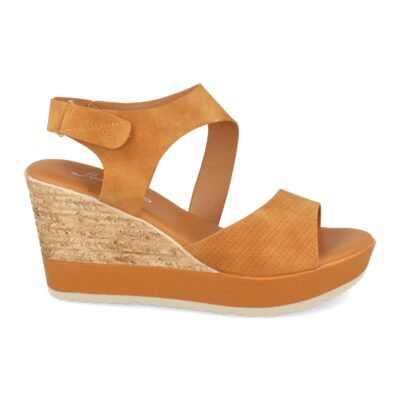 Sandalia Ankle Strap con Cuña de Yute y Cierre de Velcro