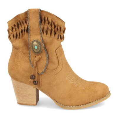 Botin de Mujer Campero con Bordado y Adornos