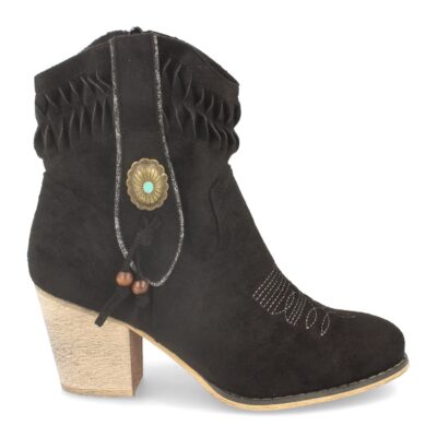Botin de Mujer Campero con Bordado y Adornos