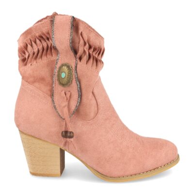 Botin de Mujer Campero con Bordado y Adornos