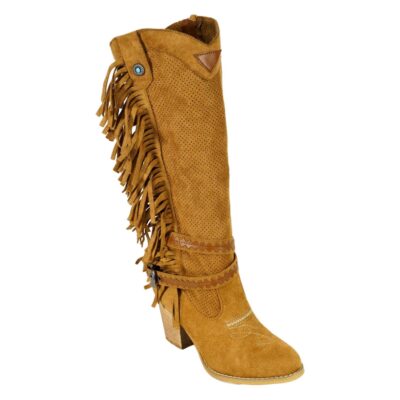 Bota Alta de Mujer con Flecos y Cremallera - Imagen 2