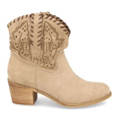 Botin de Mujer Estilo Campero con Tacon