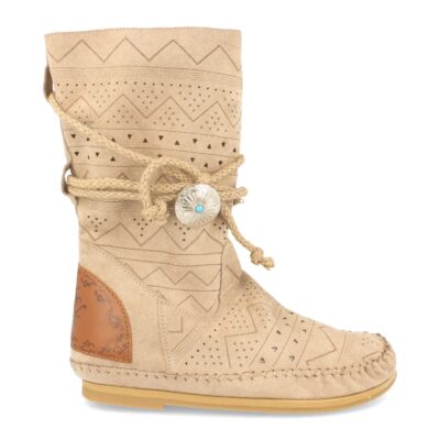 Botin Plano Estilo Indio con Flecos y Adornos