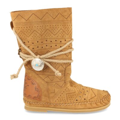 Botin Plano Estilo Indio con Flecos y Adornos
