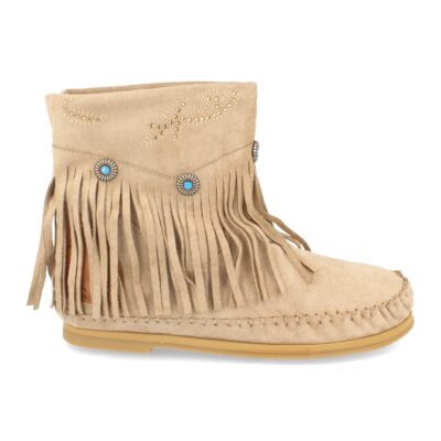 Botin Plano Estilo Indio con Flecos y Adornos