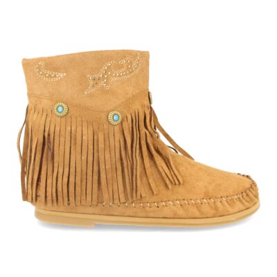 Botin Plano Estilo Indio con Flecos y Adornos