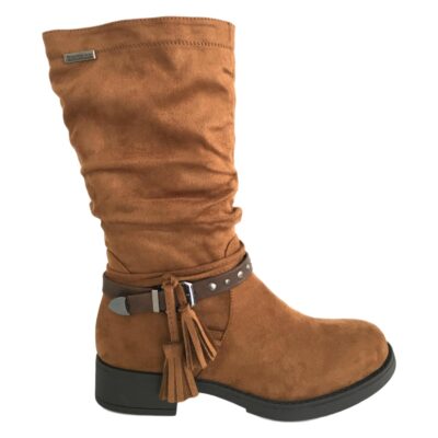 Bota de Mujer Plano con Borlas y Cremallera