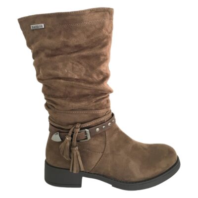 Bota de Mujer Plano con Borlas y Cremallera