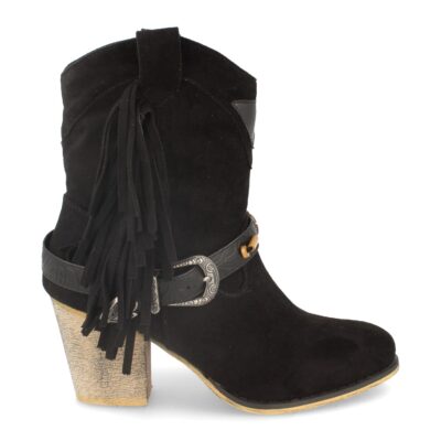 Botin de Mujer con Tacon Campero y Flecos