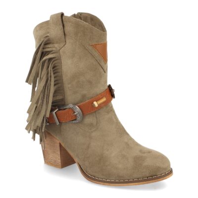 Botin de Mujer con Tacon Campero y Flecos - Imagen 2